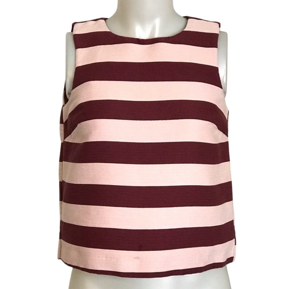 ASOS PINK‎ AND BURGUNDY CROPPED SLEEVELESS TOP